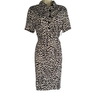 Lark & Ro Zebra Print Short sleeve dress 6 NWT